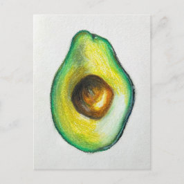 Cartão Postal Avocado Óleo Pastel Desenho Artefato Original