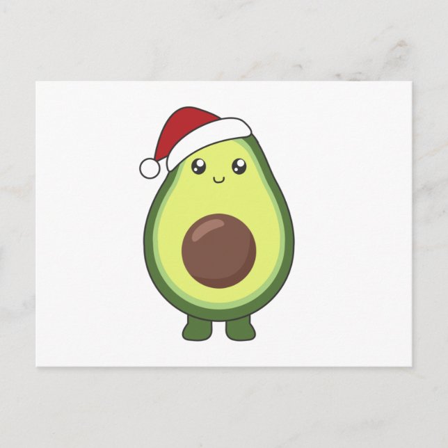 Cartão Postal Avocado para o Natal Luzes Engraçadas (Frente)