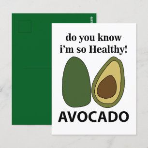 Cartão Postal Avocado Sabe que sou tão saudável aclamado