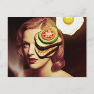 Cartão Postal Avocado surreal - Tosta e café da manhã
