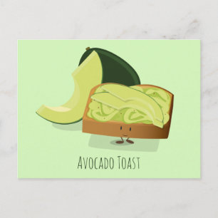 Cartão Postal Avocado Toast cartoon   Postcard