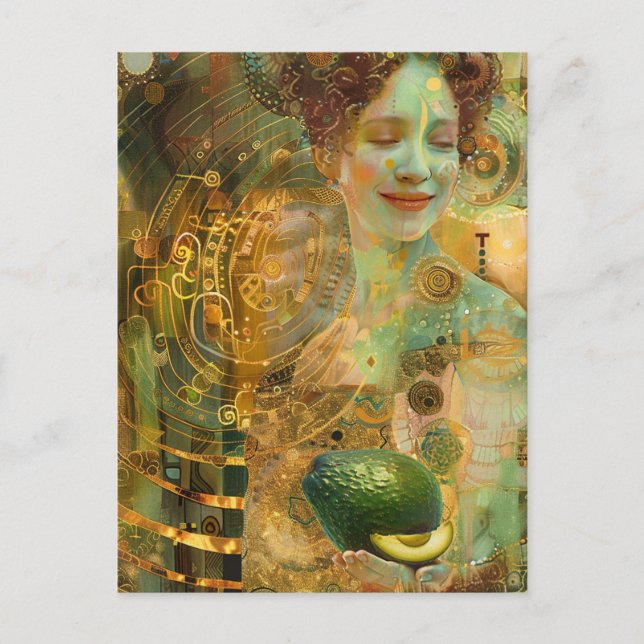 Cartão Postal Avocado Woman Collage (Frente)