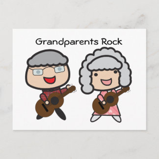 Cartão Postal Avós Rock Engraçado Avós Dia de Violão