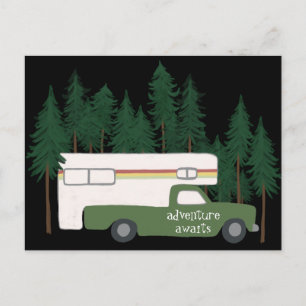 Cartão Postal AVVENTURE AWAITS Camper Camper Truck RV