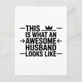 Cartão Postal Awesome Husband Graphic Typography