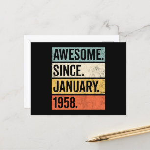 Cartão Postal Awesome Since January 1958 Birthday