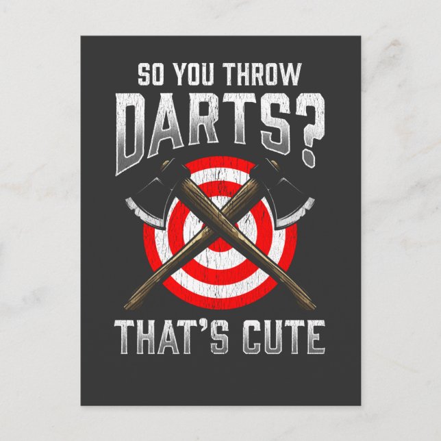 Cartão Postal Ax Jogando Lumberjack Dardos de Floresta Carpintei (Frente)