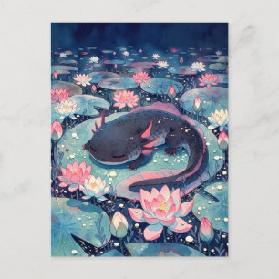 Cartão Postal Axolote Indigo Manchado Lagoa Caprichosa