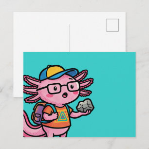 Cartão Postal Axolote Nerd Sarcástico Eu Faço Perguntas de Axolo
