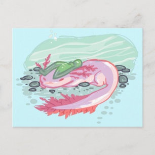 Cartão Postal Axolotl Água Puppia