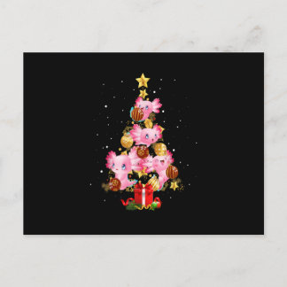 Cartão Postal Axolotl Árvore de Natal Pajama Xmas Salamander par