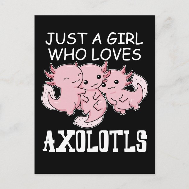 Cartão Postal Axolotl Kids Kawaii Axolotl Gift Girls Axolotl (Frente)