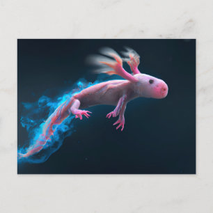 Cartão Postal Axolotl rosa