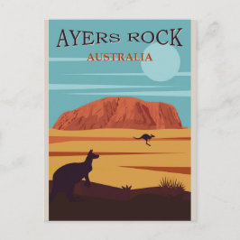 Cartão Postal Ayers Rock Viagens vintage da Austrália