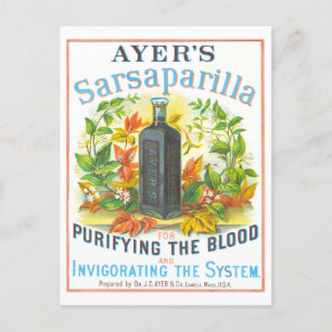 Cartão Postal Ayer's Sarsaparilla Vintage Medicine Advertisement