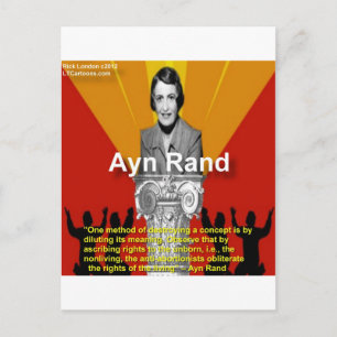 Cartão Postal Ayn Rand & Cotações de Aborto Presentes & Camiseta