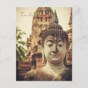 Cartão Postal Ayutthaya Tailândia estátua budista