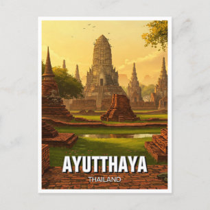 Cartão Postal Ayutthaya Tailândia Viagem