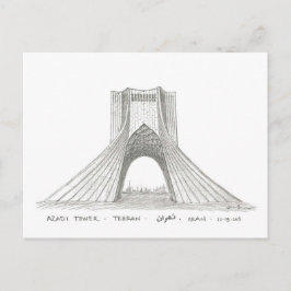Cartão Postal Azadi Tower, Teerão, Irã