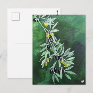 Cartão Postal Azeites no Crepúsculo de Novembro Pintura de Alfre