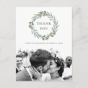 Cartão Postal Azeitona de casamento. Obrigado botânico italiano
