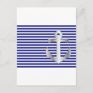 Cartão Postal Aziza Listras & Azul Marinho Marinheiro