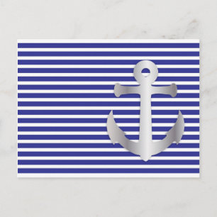 Cartão Postal Aziza Stripes & Marine Blue Seaman