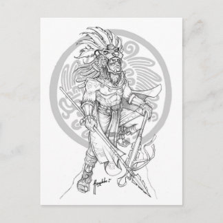 Cartão Postal Aztec Jaguar Warrior