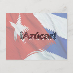 Cartão Postal Azucar! sobre Bandeira Cubana