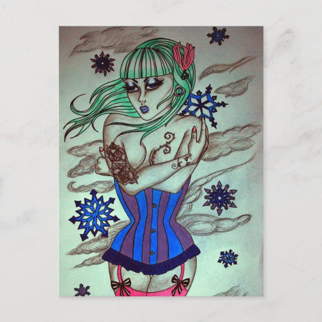 Cartão Postal azuis do inverno (Frente)