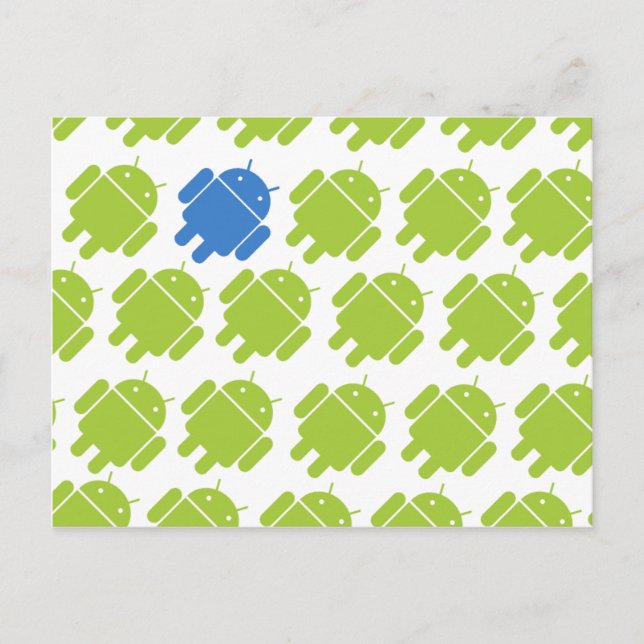 Cartão Postal Azul Androide Voador (Frente)