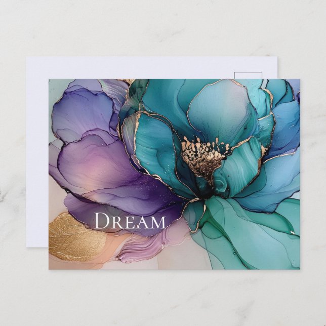 Cartão Postal Azul Azul Azul Roxo Dourado (Frente/Verso)