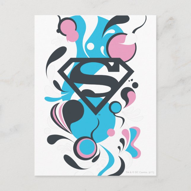 Cartão Postal Azul de abertura de cores (Frente)