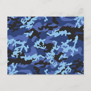 Cartão postal Azul de Camo Personalizado