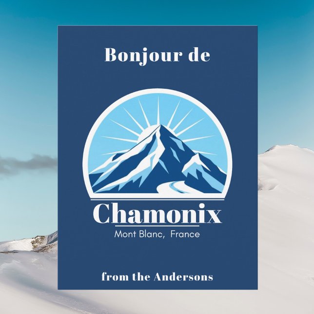 Cartão postal azul de Chamonix Mont Blanc França (Criador carregado)