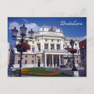 Cartão Postal azul de teatro de bratislava