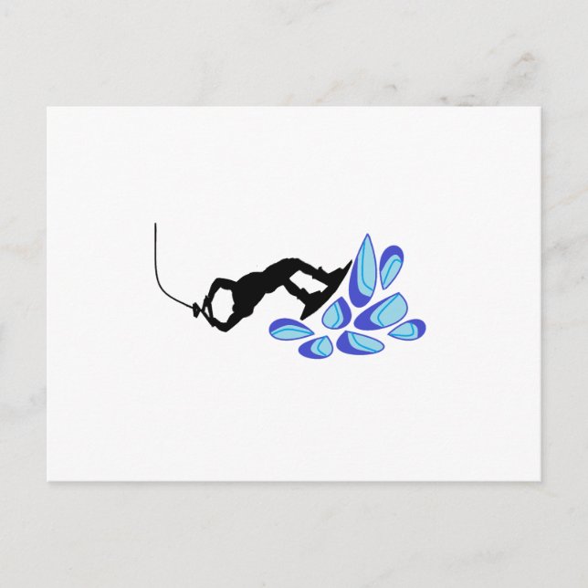 Cartão Postal Azul de wakeboard (Frente)