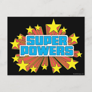Cartão Postal Azul do logotipo Super Powers™