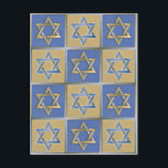 Cartão Postal Azul Dourado do metal da estrela de David de<br><div class="desc">Você está vendo a coleção do design de Lee Hiller. Roupa,  presentes & fotografia de Lee Hiller das coleções ou coleção de arte de Digitas. Você pode ver sua fotografia da natureza em http://HikeOurPlanet.com/ e seguir seu blogue de caminhada dentro do parque nacional de Hot Springs.</div>