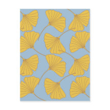 Azul e folhas Dourados de Ginko Biloba da