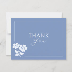 Cartão Postal Azul Empoeirado   Água-forte Floral de Casamento A