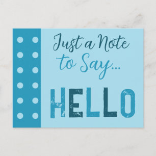 Cartão Postal Azul escuro e claro apenas um bilhete para dizer o