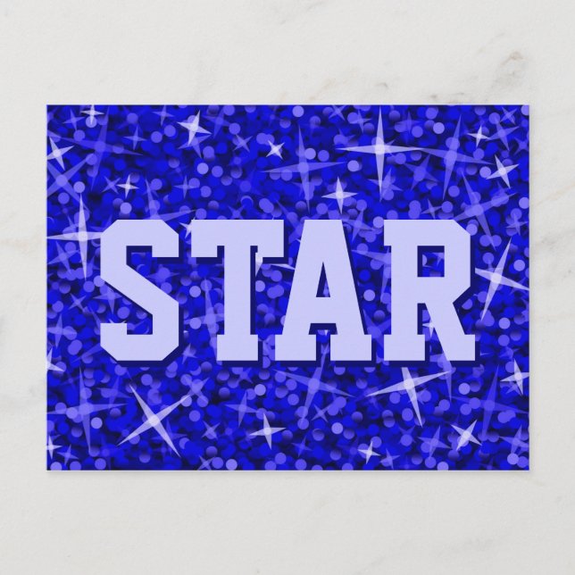 Cartão postal Azul Escuro "STAR" (Frente)