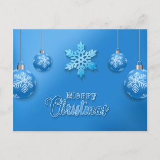 Cartão Postal Azul Feliz Natal