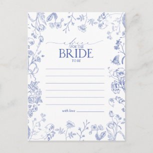 Cartão Postal Azul Francês & Branco Dicas Vitorianas Para a Noiv