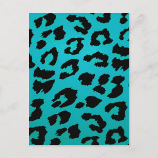 CARTÃO POSTAL AZUL LEOPARD