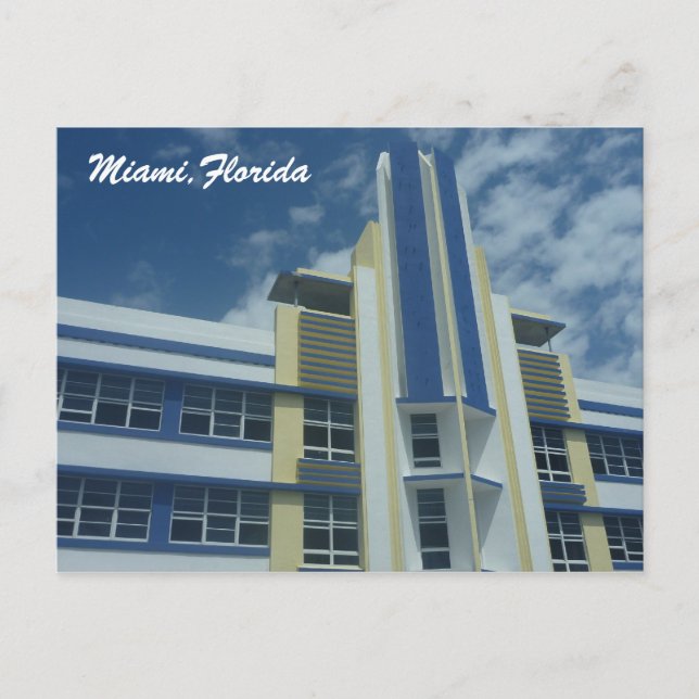 Cartão Postal azul-miami (Frente)