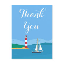 Azul Náutico Obrigado Farol e veleiro