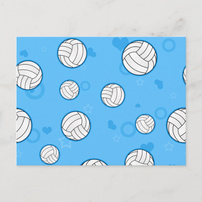Cartão Postal Azul-padrão de voleibol (Frente)