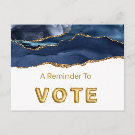 Cartão Postal Azul Patriótico Vote Ágata Dourada
